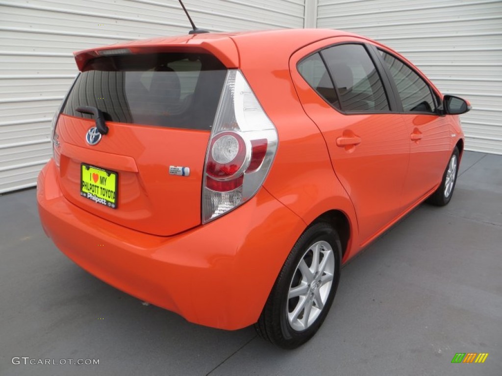 2012 Prius c Hybrid Three - Habanero / Light Blue Gray/Black photo #3