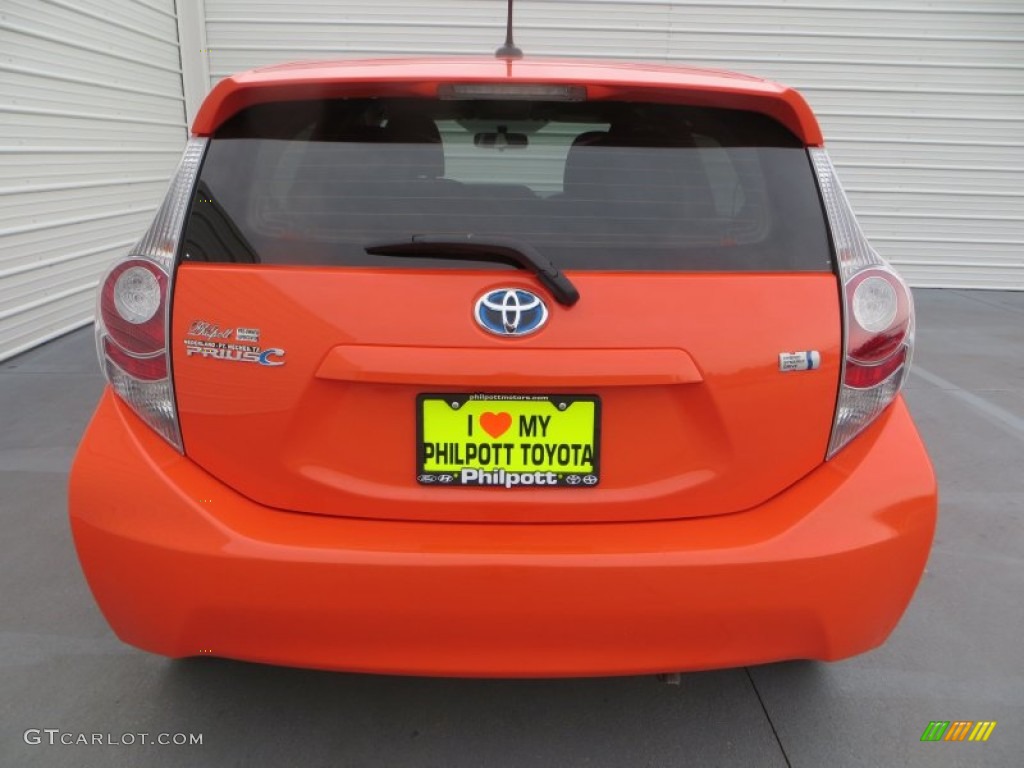 2012 Prius c Hybrid Three - Habanero / Light Blue Gray/Black photo #4