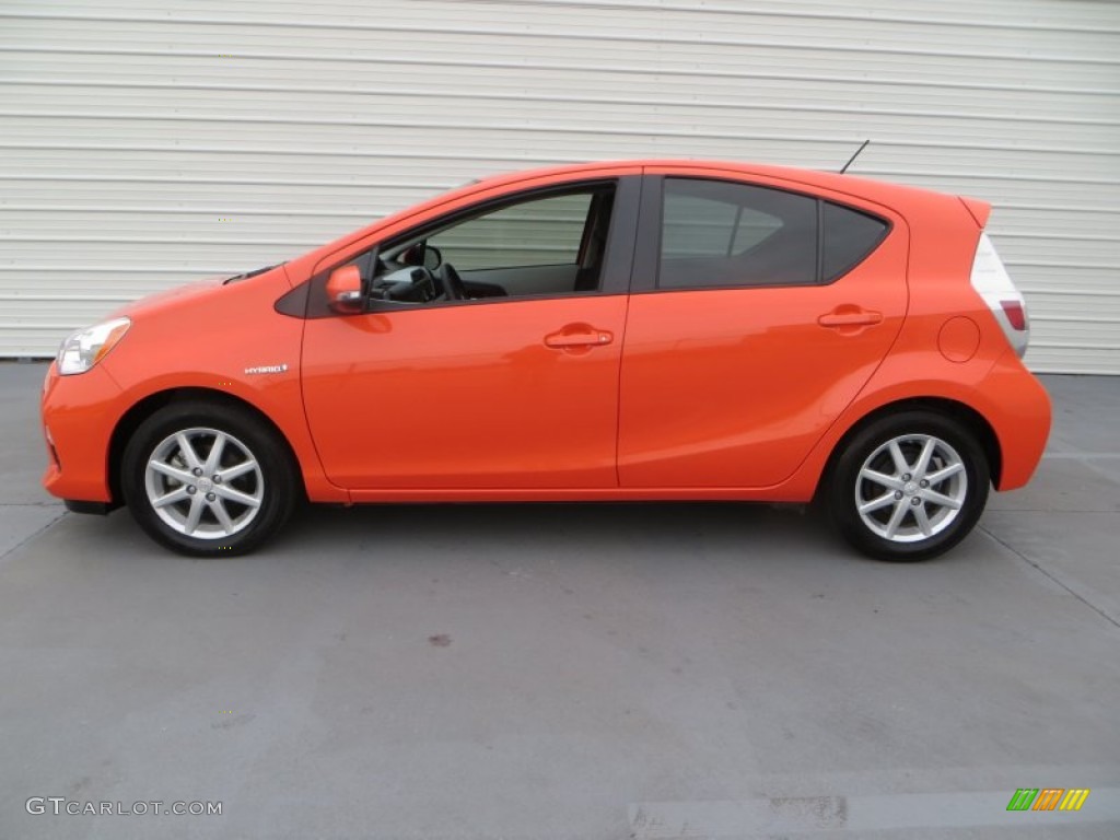 2012 Prius c Hybrid Three - Habanero / Light Blue Gray/Black photo #5