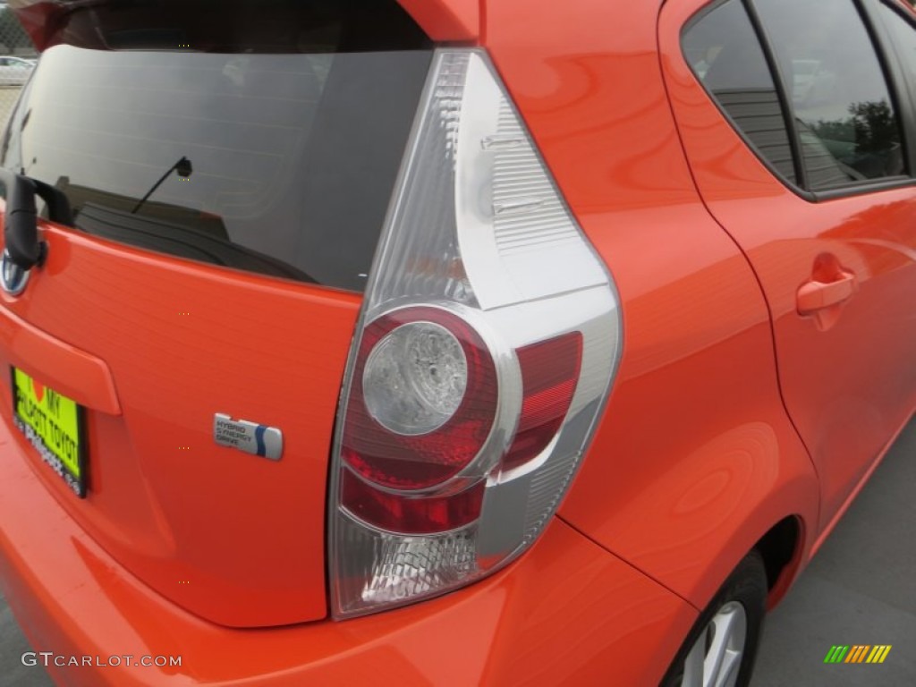2012 Prius c Hybrid Three - Habanero / Light Blue Gray/Black photo #17