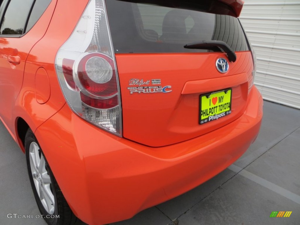 2012 Prius c Hybrid Three - Habanero / Light Blue Gray/Black photo #21