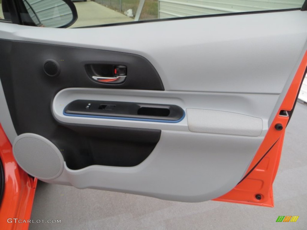 2012 Prius c Hybrid Three - Habanero / Light Blue Gray/Black photo #23