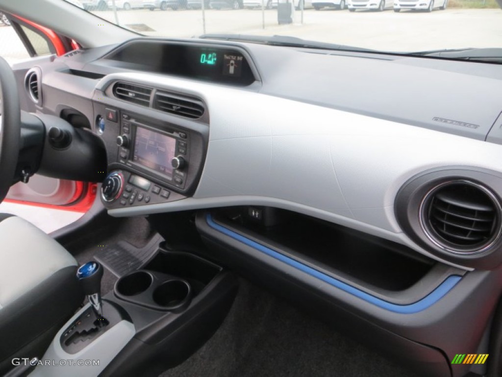 2012 Prius c Hybrid Three - Habanero / Light Blue Gray/Black photo #24