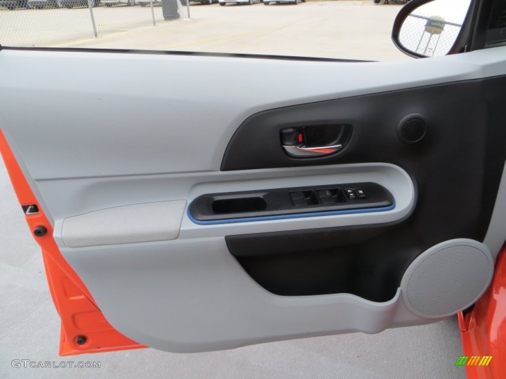 2012 Prius c Hybrid Three - Habanero / Light Blue Gray/Black photo #31