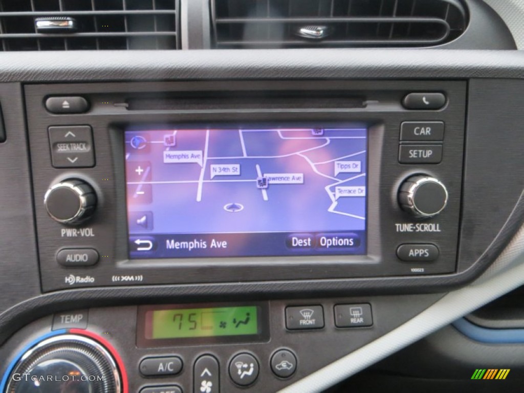 2012 Prius c Hybrid Three - Habanero / Light Blue Gray/Black photo #37