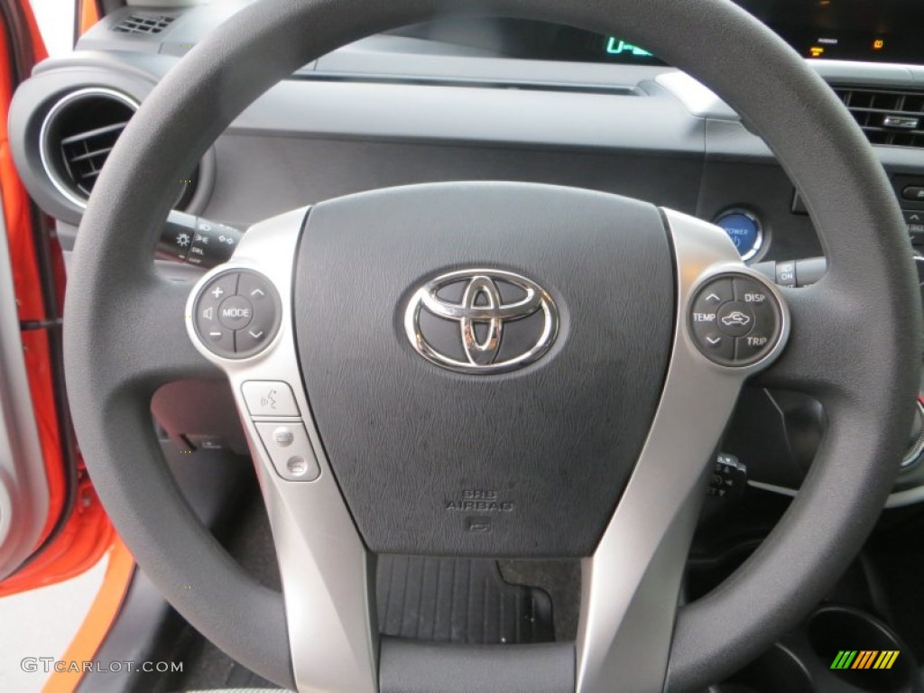 2012 Prius c Hybrid Three - Habanero / Light Blue Gray/Black photo #42