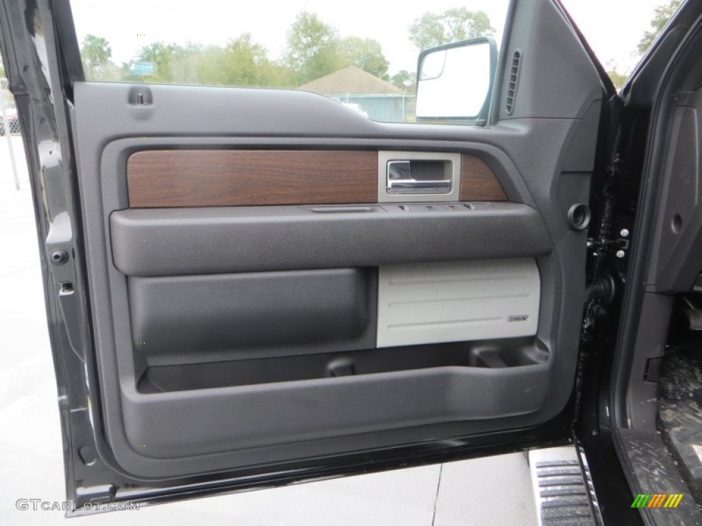 2014 Ford F150 Lariat SuperCrew 4x4 Black Door Panel Photo #89334944