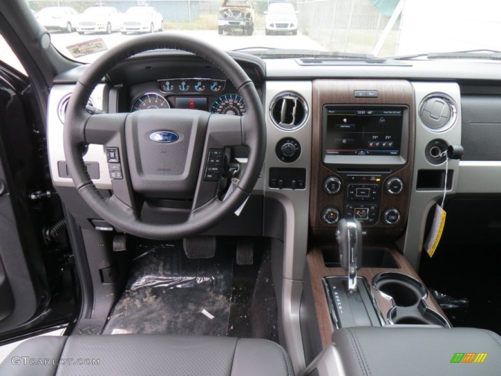 2014 Ford F150 Lariat SuperCrew 4x4 Black Dashboard Photo #89334962
