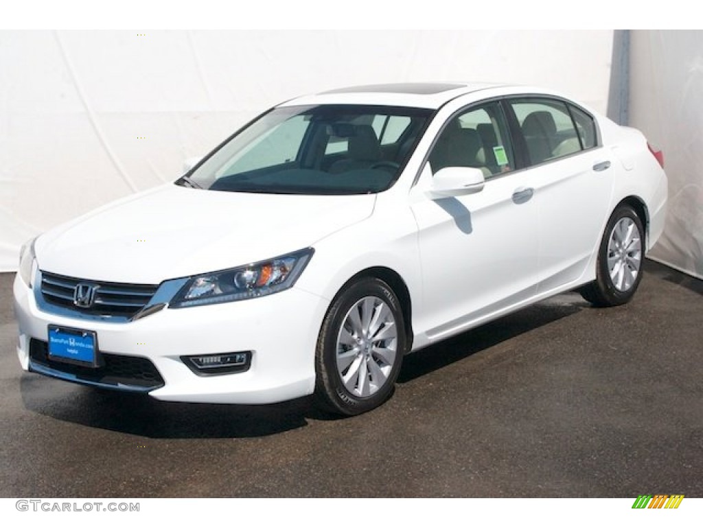 2014 Accord EX-L V6 Sedan - White Orchid Pearl / Ivory photo #3