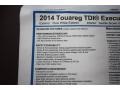  2014 Touareg TDI Executive 4Motion Window Sticker