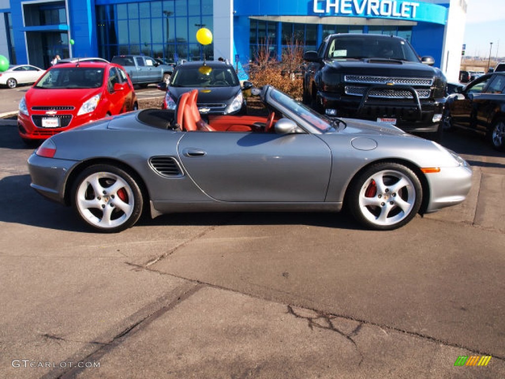 2003 Boxster S - Seal Grey Metallic / Boxster Red photo #1