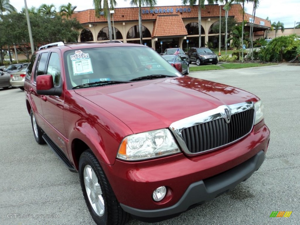 2003 Aviator Luxury - Vivid Red Metallic / Light Parchment photo #2