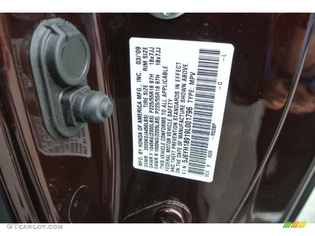 2009 Honda Element SC Color Code Photos