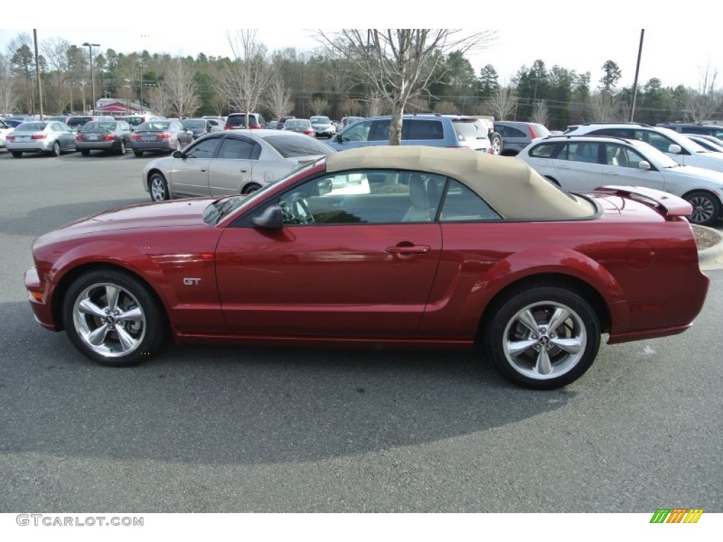 2006 Mustang GT Premium Convertible - Redfire Metallic / Light Parchment photo #3