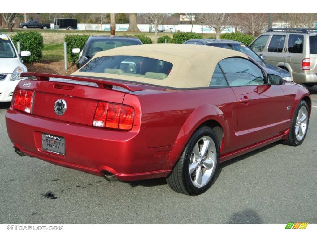 2006 Mustang GT Premium Convertible - Redfire Metallic / Light Parchment photo #5
