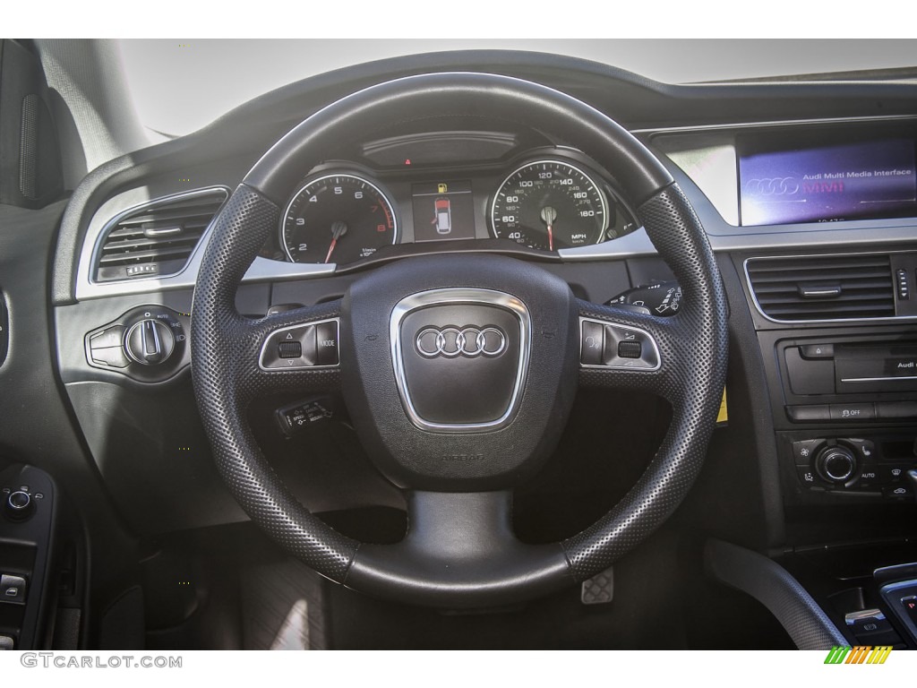 2012 Audi A4 2.0T quattro Avant Black Steering Wheel Photo #89351800