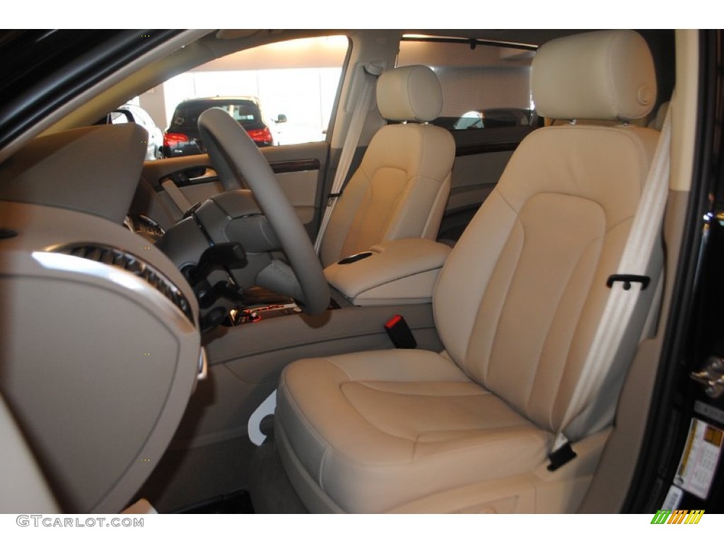 Cardamom Beige Interior 2014 Audi Q7 3.0 TFSI quattro S Line Package Photo #89352349