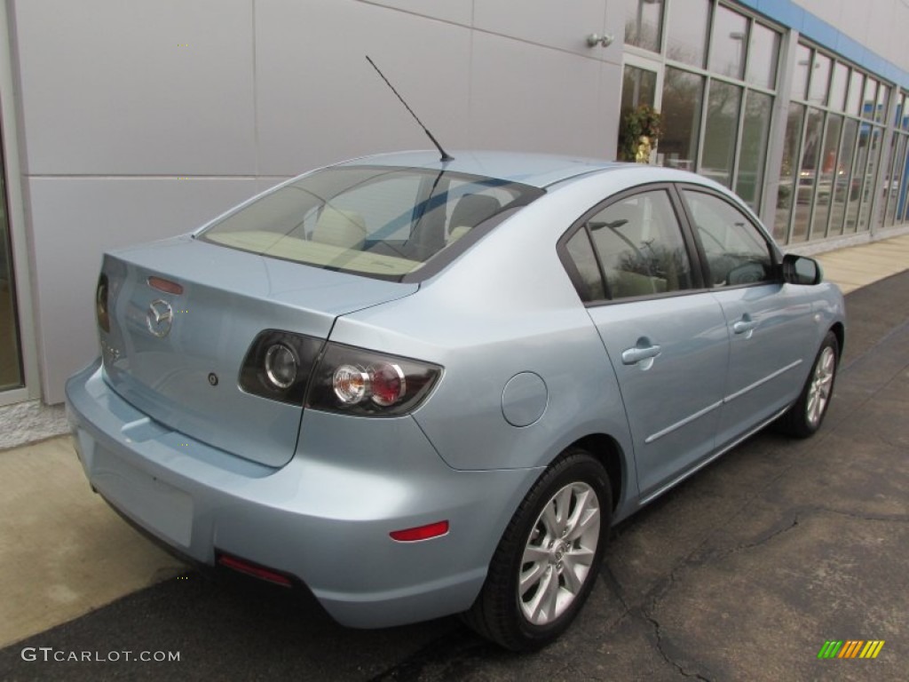2008 MAZDA3 i Sport Sedan - Icy Blue Metallic / Beige photo #4