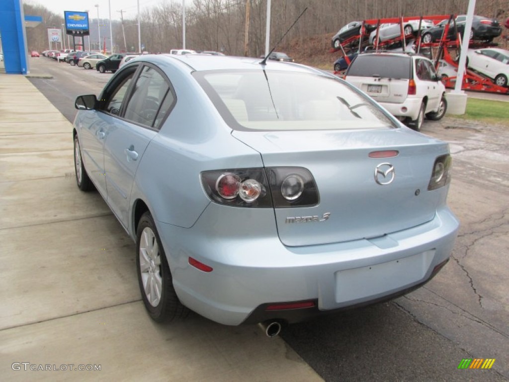 2008 MAZDA3 i Sport Sedan - Icy Blue Metallic / Beige photo #6