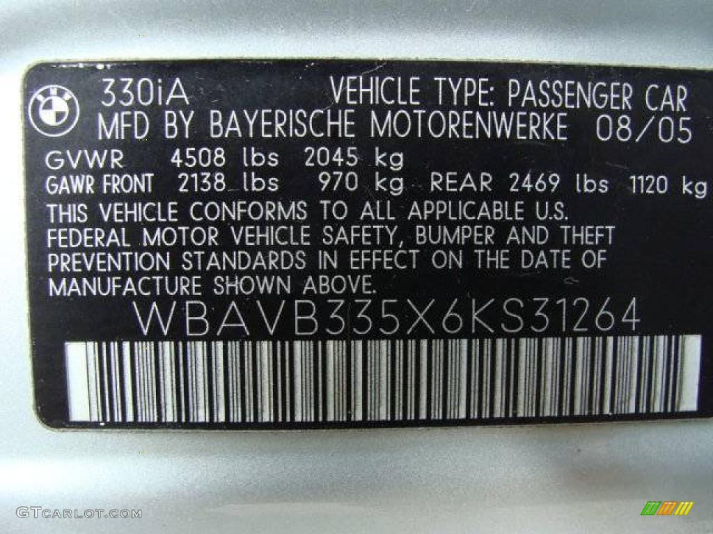 2006 3 Series 330i Sedan - Titanium Silver Metallic / Grey photo #26