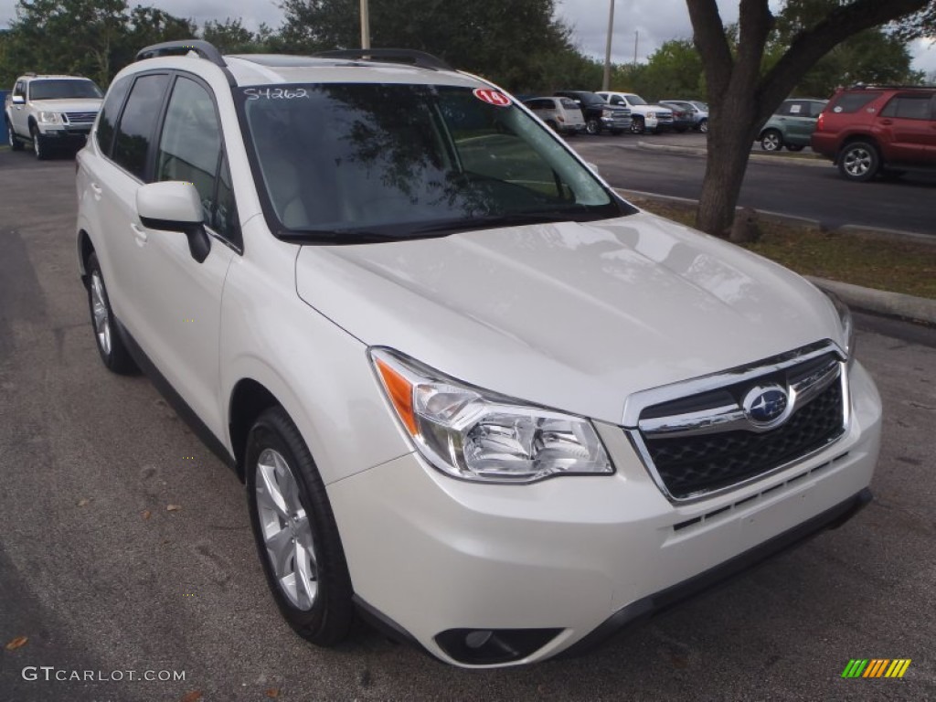 2014 Forester 2.5i Limited - Satin White Pearl / Platinum photo #1