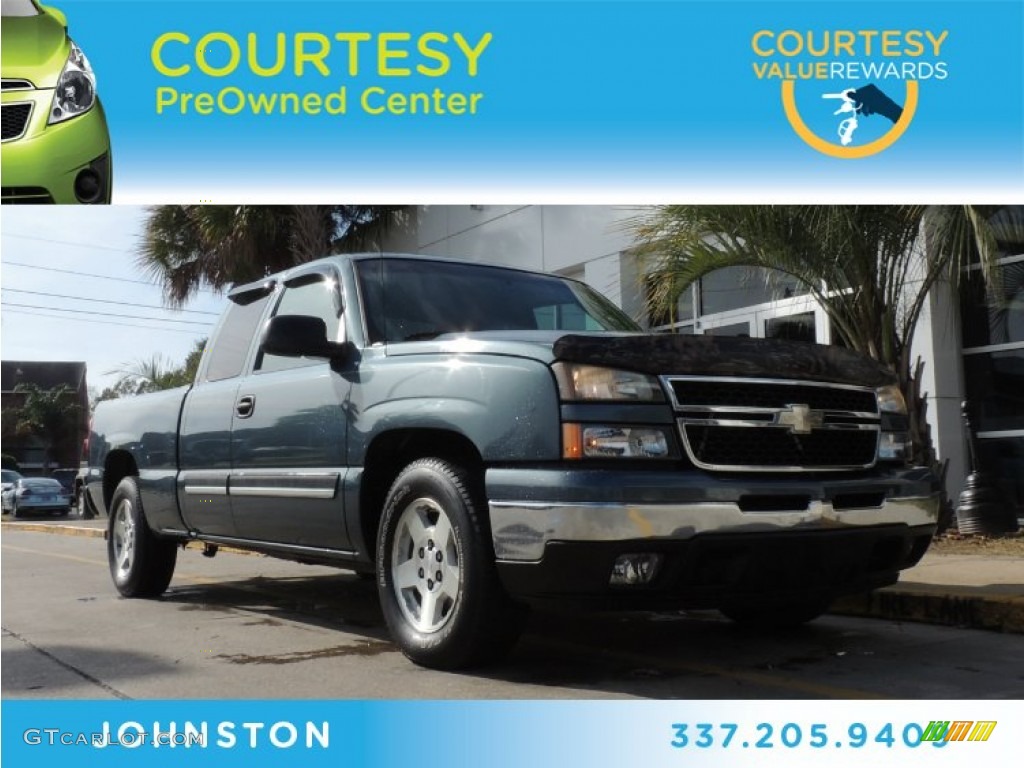 2006 Silverado 1500 LS Extended Cab - Blue Granite Metallic / Medium Gray photo #1