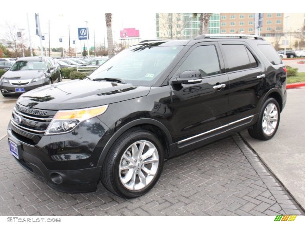 2012 Explorer Limited EcoBoost - Tuxedo Black Metallic / Medium Light Stone photo #2