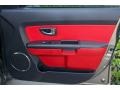 2010 Kia Soul Red/Black Sport Cloth Interior Door Panel Photo
