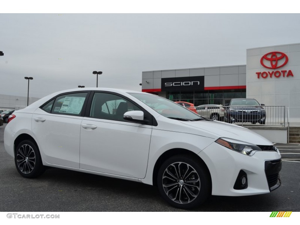 2014 Corolla S - Super White / Steel Blue photo #1