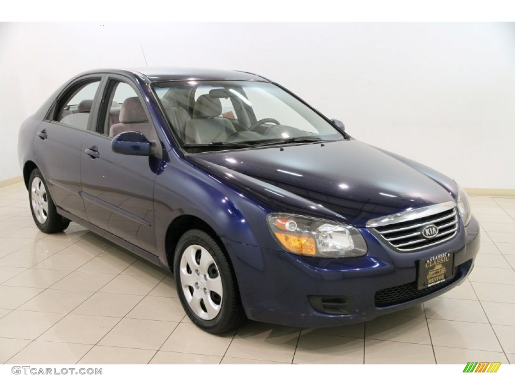 2009 Spectra EX Sedan - Deep Ocean Blue Metallic / Gray photo #1