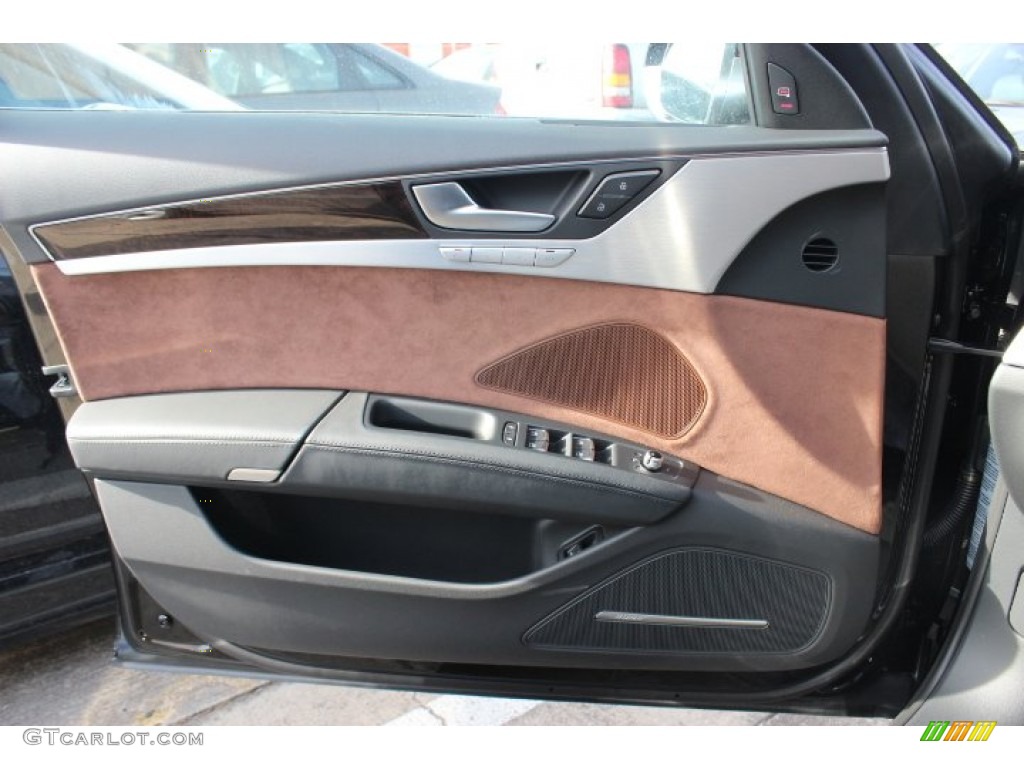 2014 Audi S8 quattro S Nougat Brown Door Panel Photo #89365666