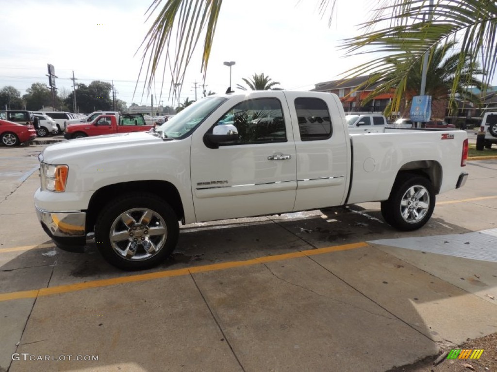 2013 Sierra 1500 SLE Extended Cab - Summit White / Ebony photo #5