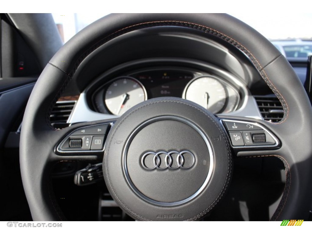 2014 Audi S8 quattro S Nougat Brown Steering Wheel Photo #89366065