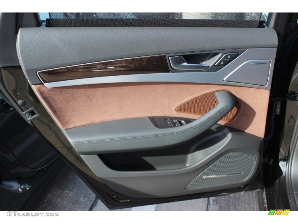 2014 Audi S8 quattro S Nougat Brown Door Panel Photo #89366104