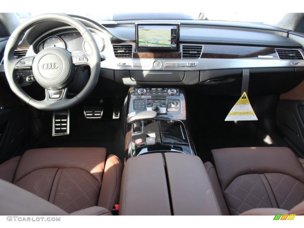2014 Audi S8 quattro S Nougat Brown Dashboard Photo #89366176