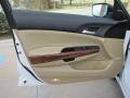 Ivory 2012 Honda Accord EX-L Sedan Door Panel
