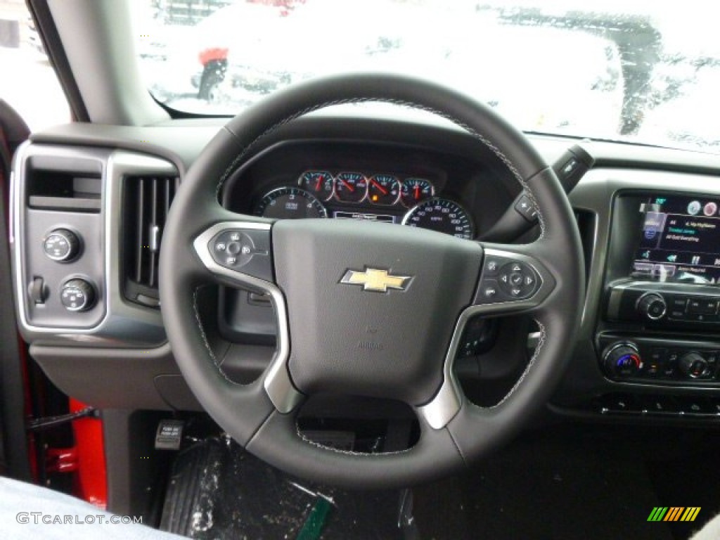 2014 Chevrolet Silverado 1500 LT Crew Cab 4x4 Jet Black Steering Wheel Photo #89367901