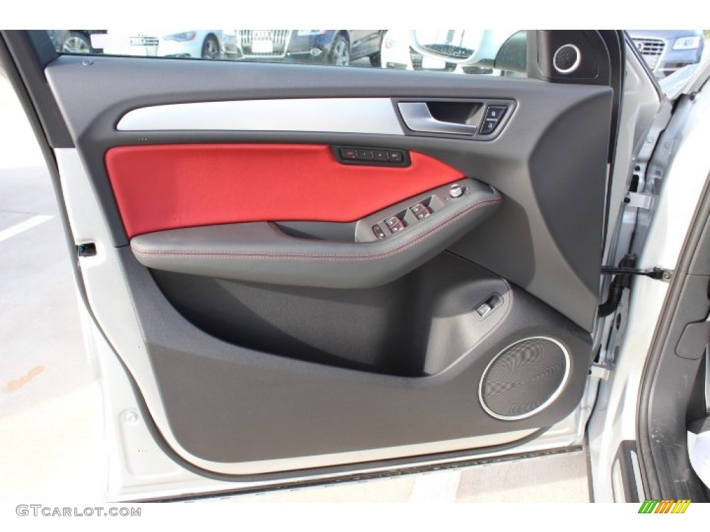 2014 Audi SQ5 Premium plus 3.0 TFSI quattro Black/Magma Red Door Panel Photo #89369173