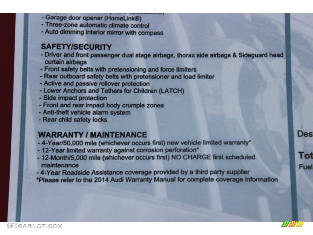 2014 Audi SQ5 Premium plus 3.0 TFSI quattro Window Sticker Photo #89369878