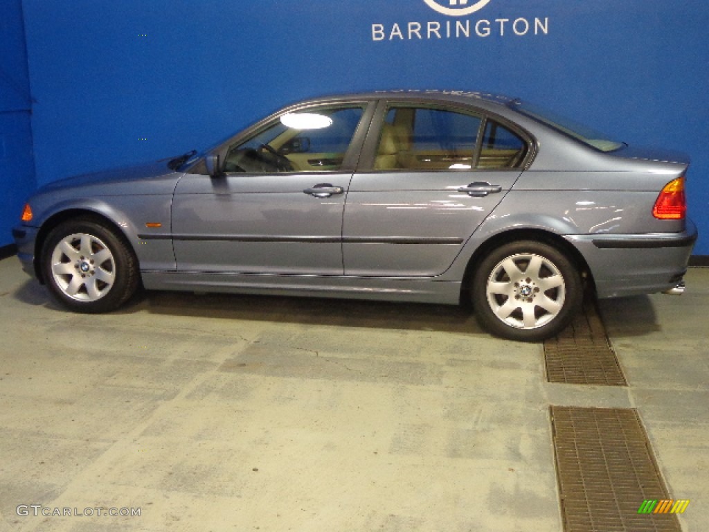 2001 3 Series 325xi Sedan - Steel Blue Metallic / Beige photo #6