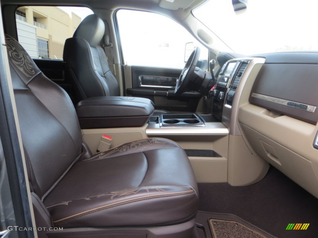 2012 Ram 3500 HD Laramie Longhorn Mega Cab 4x4 Dually - Mineral Gray Pearl / Light Pebble Beige/Bark Brown photo #26