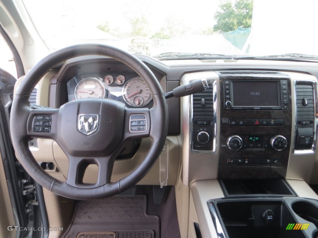 2012 Ram 3500 HD Laramie Longhorn Mega Cab 4x4 Dually - Mineral Gray Pearl / Light Pebble Beige/Bark Brown photo #39