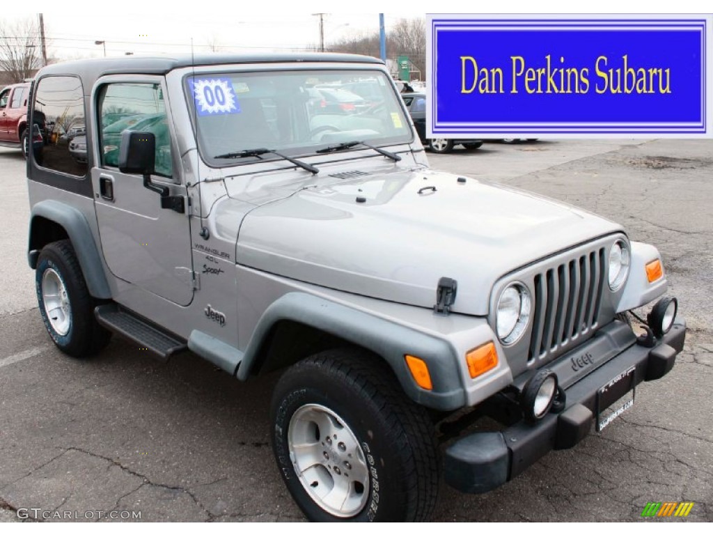 2000 Wrangler Sport 4x4 - Silverstone Metallic / Agate photo #1