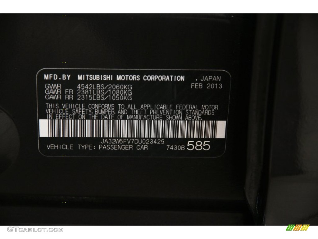 2013 Lancer Evolution MR - Phantom Black / Black photo #18