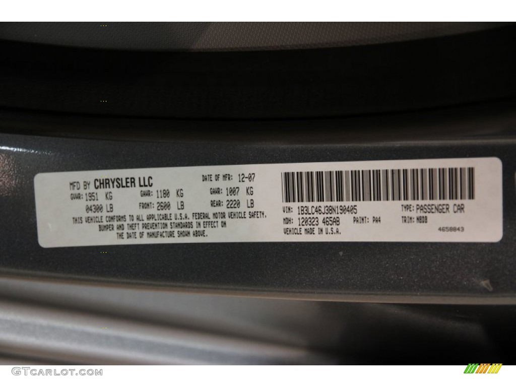 2008 Avenger SE - Silver Steel Metallic / Dark Slate Gray/Light Slate Gray photo #15