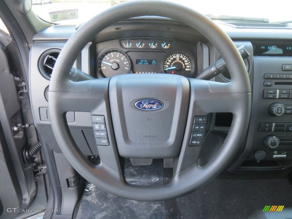 2014 Ford F150 STX SuperCrew Black Steering Wheel Photo #89381155