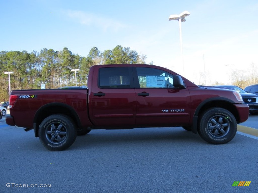 2014 Titan Pro-4X Crew Cab 4x4 - Cayenne Red / Pro-4X Charcoal photo #5