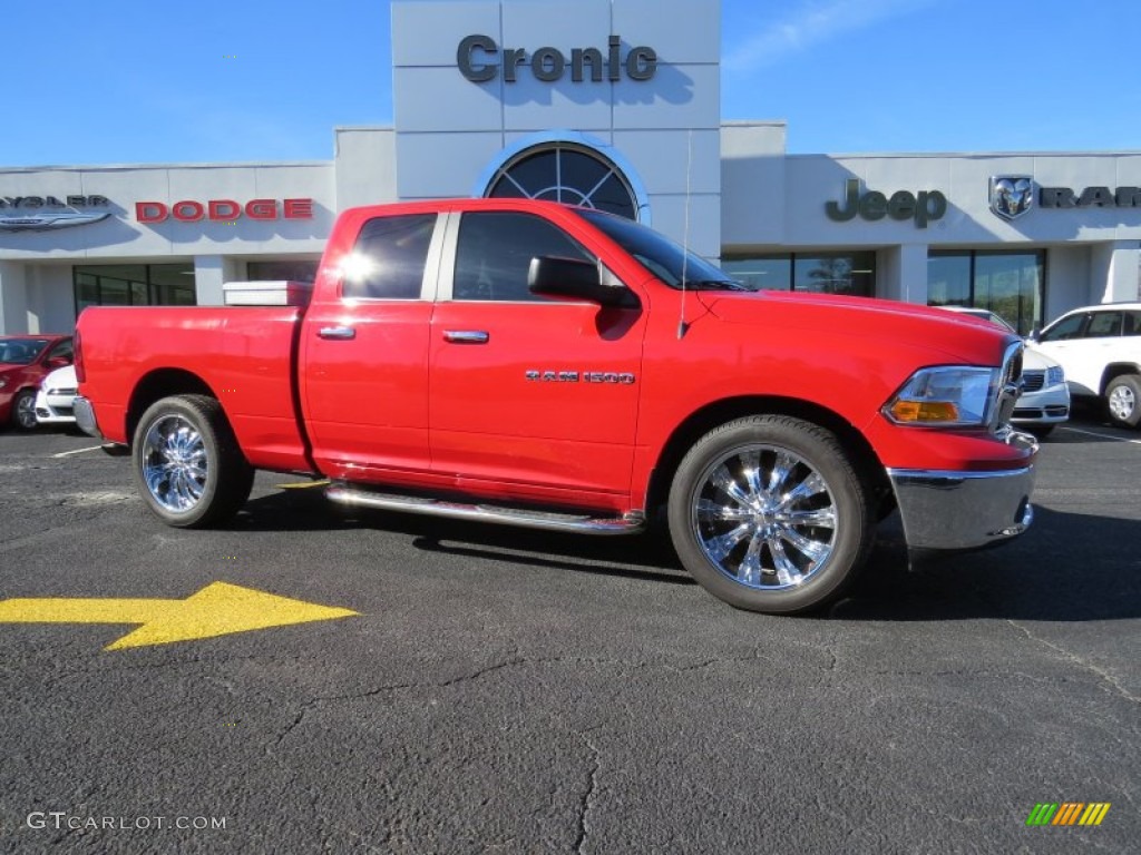 2012 Ram 1500 SLT Quad Cab - Flame Red / Dark Slate Gray/Medium Graystone photo #1