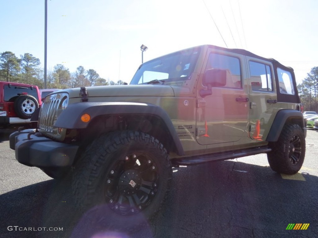 2013 Wrangler Unlimited Sport S 4x4 - Commando Green / Black photo #3