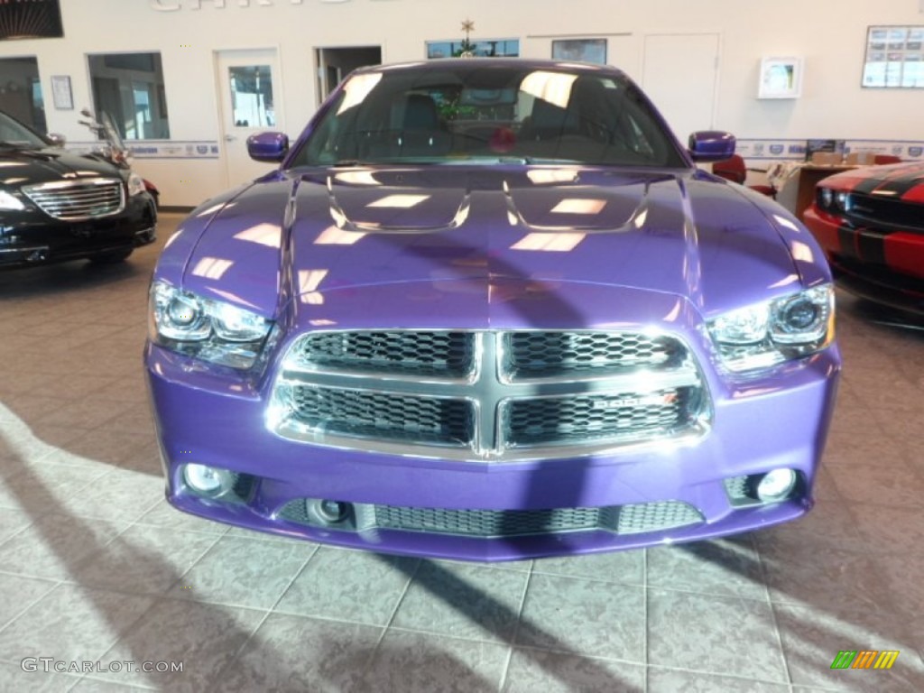 2014 Charger R/T - Plum Crazy Pearl / Black photo #2